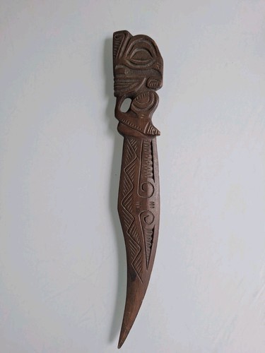 Couteau tiki bois - couteau, sculpté