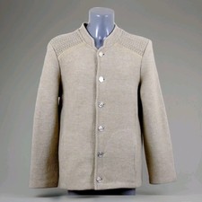 ALPHORN AUTRICHE Par Adler Veste Homme Tyrolienne 100% Laine Vierge Beige 50