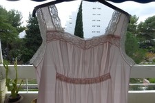 VINTAGE/RETRO: CHEMISE de NUIT longue, NYLON Fin,  An 1960, T: 44/46 (Fr)