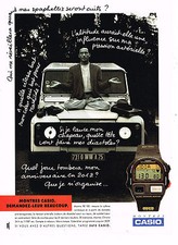 PUBLICITE ADVERTISING 074  1992  CASIO   montre PB 100