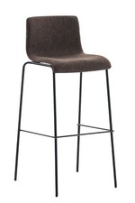 Tabouret de bar Hoover rembourré revêtement en tissu 4 pieds chrome/noir