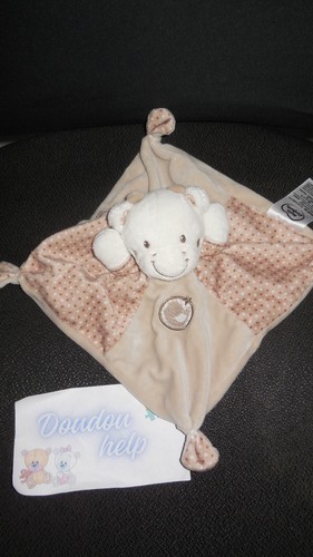 Doudou plat vache beige pois - plat,