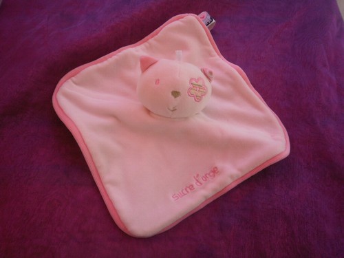 Doudou plat chat rose - doudou,