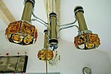  lampe lustre design vintage pop   Space âge verre métal années 70/80 lamp Raak