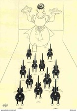 Animaux - Chats - Art Dessin illustration - Albert Dubout - Extrait de Entre Cha