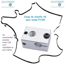 Corps de chauffe extrudeur V6 sonde PT100 3d printer nozzle heatblock