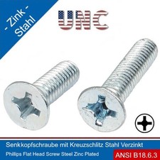 Vis à Tête Fraisée 10-24 UNC Avec Empreinte Cruciforme Phillips Acier Zingué