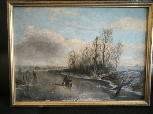 Rare tableau ancien scène - ancien, !