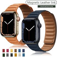Bracelet en cuir magnétique pour Apple Watch Series 7 6 5 4 3 2 Bande de montre