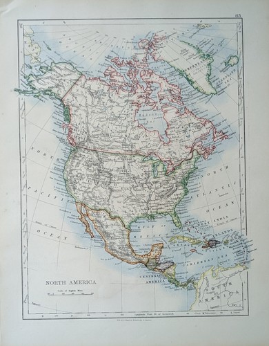 1896 ancien carte amérique - ancien,