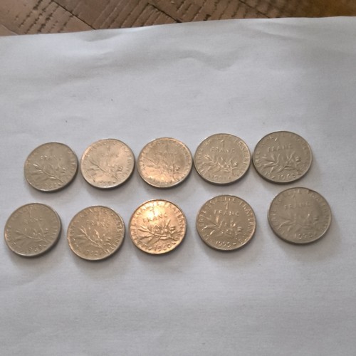 Lot de10 pièces de franc - lot,