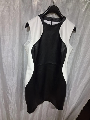 Robe cuir crop noir - robe, et