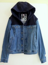 * IKKS* Veste/blouson en jean capuche bi-matière - T. 14 ans (S)- Neuve