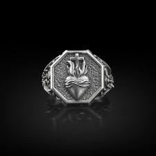 Bague chevalière Sacré-Cœur