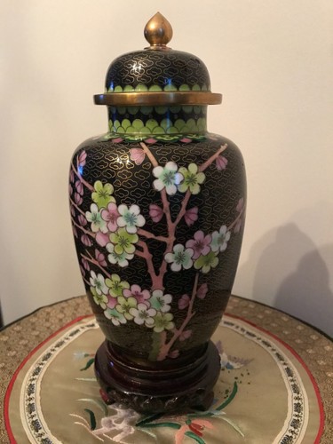Cloisonne potiche pot - cloisonne, couvert