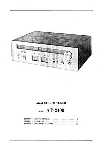 Service manual for akai - manual,