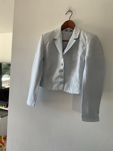 Spencer femme lin - lin, bleu