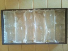 6 Flutes champagne cristal Artisanat de Lorraine - Neuf coffret d'origine
