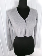Crop top pull bouton gilet court coton/cachemire gris COP COPINE Duck 2 34/36
