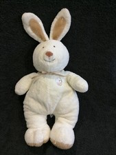 Doudou peluche lapin blanc et marron LASCAR  Etat neuf