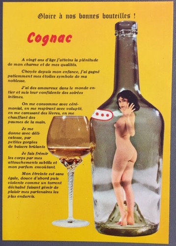 Carte postale femme cognac - postale,