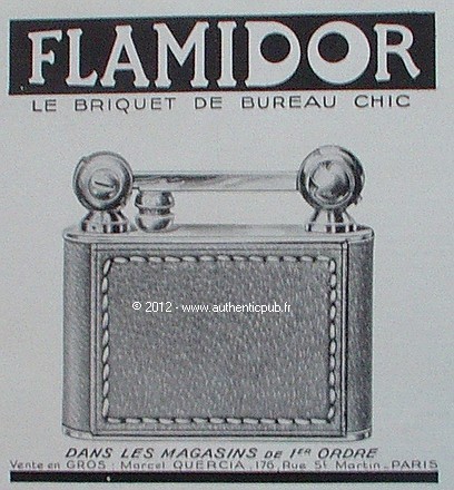 Publicite flamidor briquet - flamidor,