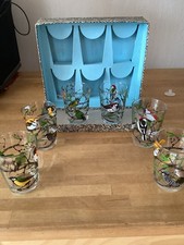 6 Verres Vintage Oiseaux Dans Leur Boite D’origine Vintage 