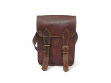 13 " Authentique Vintage Bandoulière Cuir Ordinateur Sacoche Sac Travail Marron