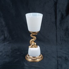 Antique White Opaline Glass Vase French Centrepiece Bowl Dolphin Bronze