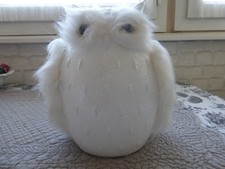 gros objet de décoration chouette blanche en plâtre 21x12cm 780gr tbé