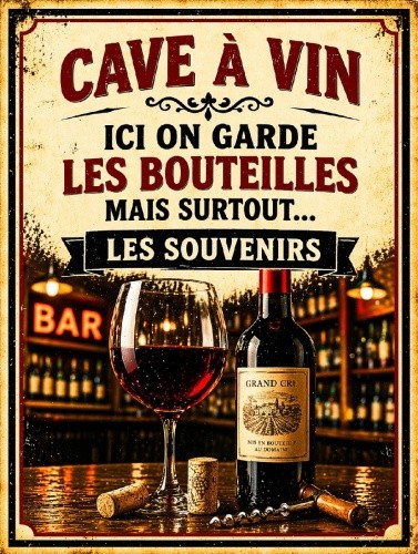 Plaque métal humour cave - , «