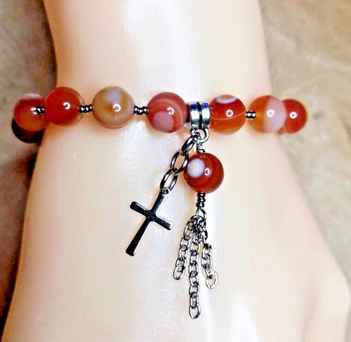 Bracelet pierres cornaline - pierres, +