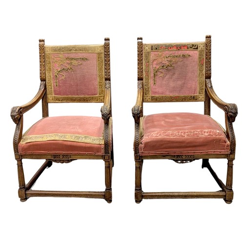 Paire fauteuils noyer - paire,