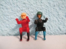 Lot de 2 personnages Motard Pilote figurines Pour Moto Plastique 1/43 Vintage