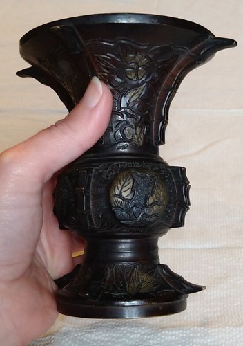 Vase bronze col évasé - bronze,