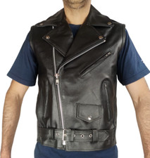 Gilet Cuir Véritable Manches