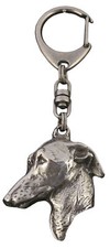 Levrette d'Italie, Petit lévrier italien - Porte-clés argenté avec chien, d