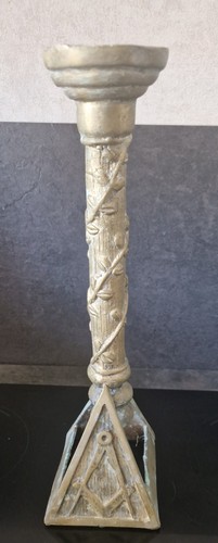 Bougeoir franc maçon bronze - bougeoir,