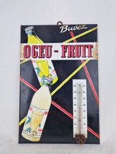 ANCIEN GLACOIDE THERMOMÈTRE OGEU FRUIT BAR BISTROT Plaque Publicitaire 