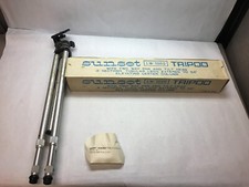 VINTAGE Sunset BRAND Model LW-1000 PHOTOGRAPHY Tripod ORIGINAL Box Silver BLACK