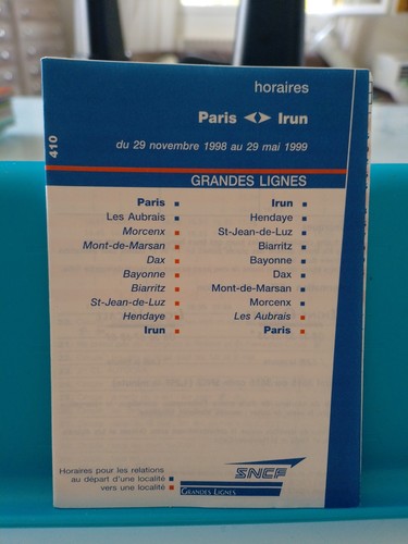 Horaires paris irun - horaires,