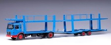 IXOMODELS - Camion portes voitures avec remorque de couleur bleu - MAN 4x2 19...
