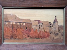 TABLEAU EN MARQUETERIE SIGNÉ