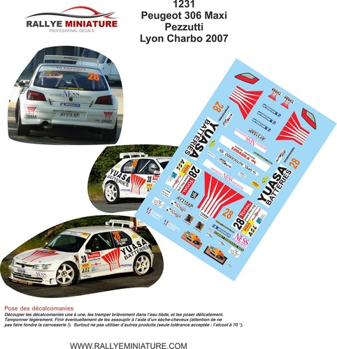 Decals ref 1231 peugeot - decals, 1/43