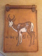 African Gazelle Wall Hanging - Embossed Leather