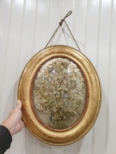 Grand cadre médaillon en bois