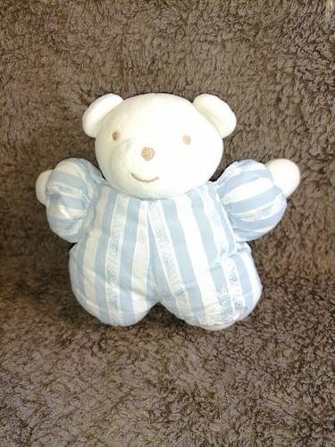 Doudou ours bleu blanc - et,