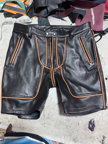 Short cuir noir - noir, à