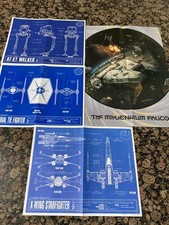 1994 Star Wars Blueprints & Millennium Falcon Poster X-Wing, Imperial Tie, AT-ST