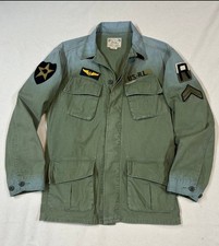 RARE POLO RALPH LAUREN M65 Military Field Fatigue Jacket Patches M Fits L Green
